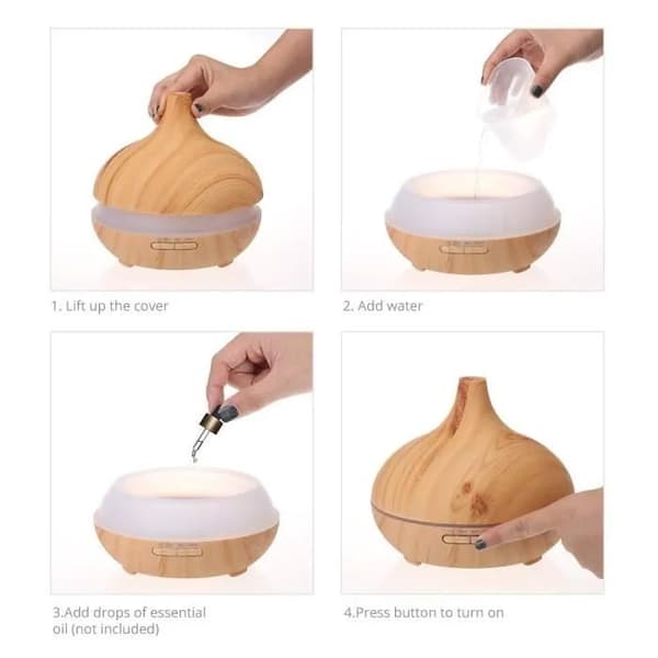500 ml bærbar ultralydluftfukter kjølig tåke aroma/eterisk oljediffuser aromaterapi (DB)