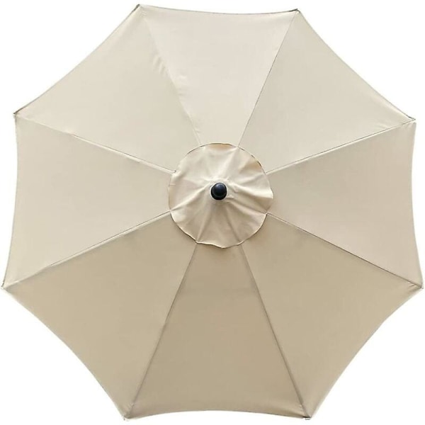 Cover för parasoll, 8 revben, 3 M, Vattentät, Anti-uv, Ersättningstyg, Beige