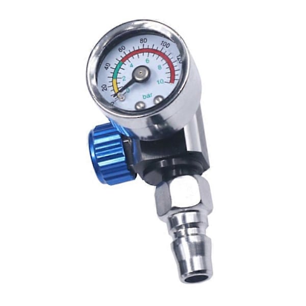 Y9RE 1/4 Sprutpistol - Tryckregulator med Mätare Lätt att Installera för Luftverktyg db Blue