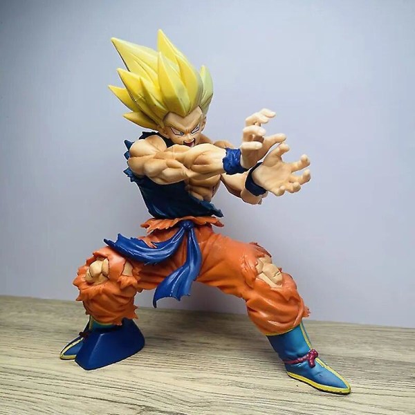 Dragon Ball Z Kamehameha Son Goku Figur Super Saiyan Kakarotto 16cm Pvc Actionfigurer Modell Dukker Leker Til Barn Gaver Db opp bag