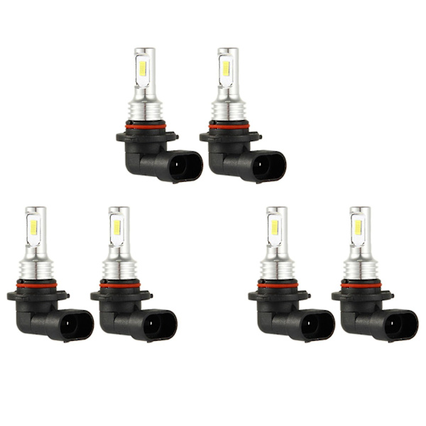 6x 9005 Hb3 Led Forlygtepærer Sæt Fjernlys 35w 4000lm 6000k Hvid Høj {Db} Black