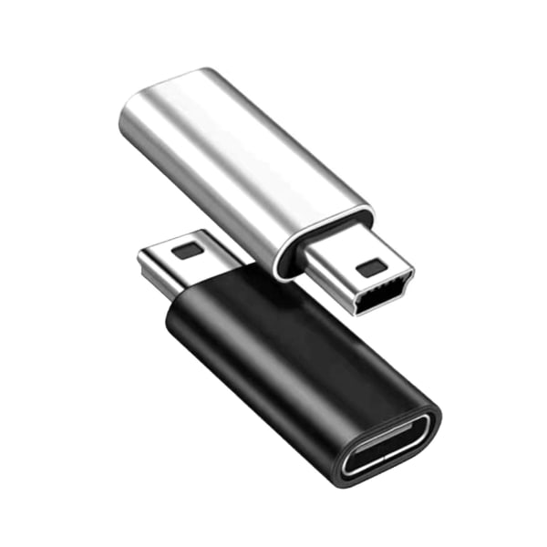 Usb C til Mini Usb Adapter Type C Hunn til Mini Usb Hann Konverter Kontakt [DB] Silver gray