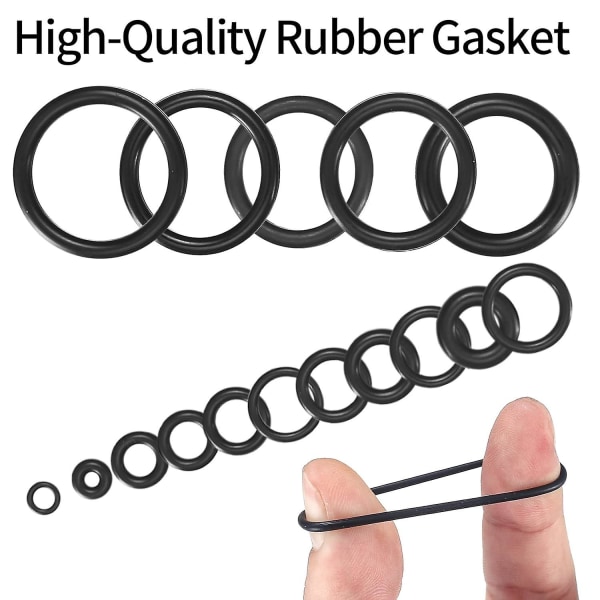 360 st gummi O-ring brickor tätningar sortiment kit VVS distansbricka tätningar brickor tätning O-ring - 24 storlekar