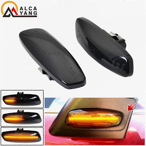Dynamisk LED Blinkende Sidemarkeringslampe LED Strip Blinklys billys For Citroen C3 C4 C5 DS3 DS4 For Peugeot 207 308 3008 5008 RCZ [DB] Dynamic Crystal