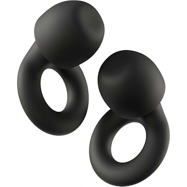 2 Ørepropper Ultra-Komfortable Genanvendelige Støjreducerende Ørepropper til Søvn, Dyb Koncentration, Rejser, Støjfølsomhed | 24dB (SNR) Støjreduktion Blac db
