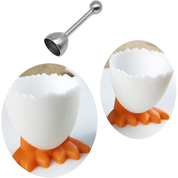 Egg Cups Set Og Rustfritt Stål Egg Åpner (7 Stk)