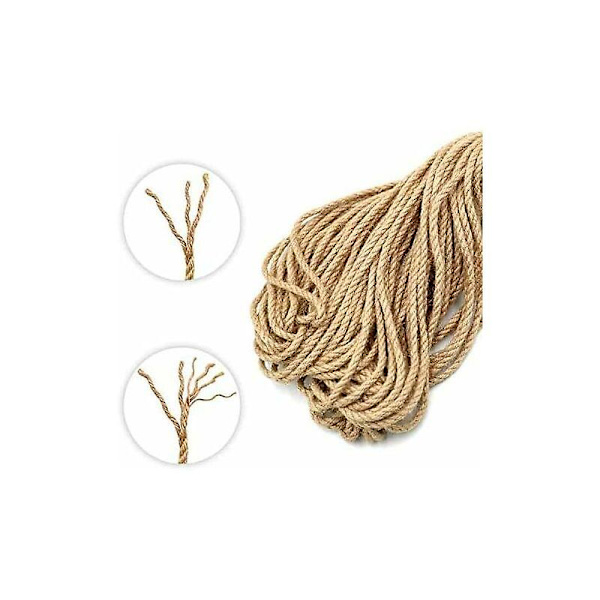 5mm Jute Reb, Hamp Reb Stærk Hamp Have Reb, Snøre Hamp Reb Til Diy Dekoration Og Havearbejde Applikationer (10 Meter)
