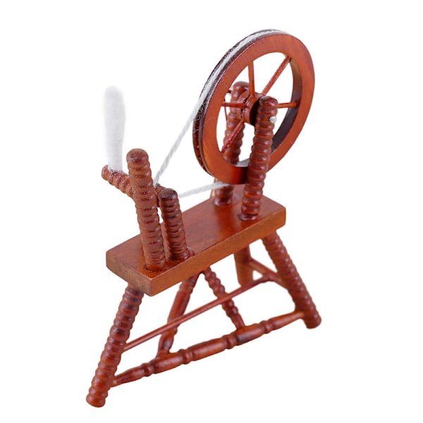 Jiyuge 1/12 Dukkehus Mini Møbler Tilbehør Retro Spinderok Landskab Dekoration Db Coffee