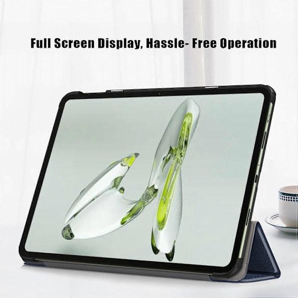 For OnePlus Pad Go/Oppo Pad Air 2/Pad Neo Smart Case PU Lær Tri-fold Stativ Tablet Cover [DB] Multicolor Style B