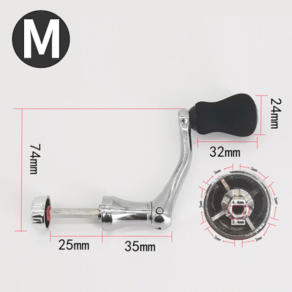 Universal Spinnrullehandtag Metall Fiske Rulle Rock Arms Grepp Knapp Delar Fg {Db} M