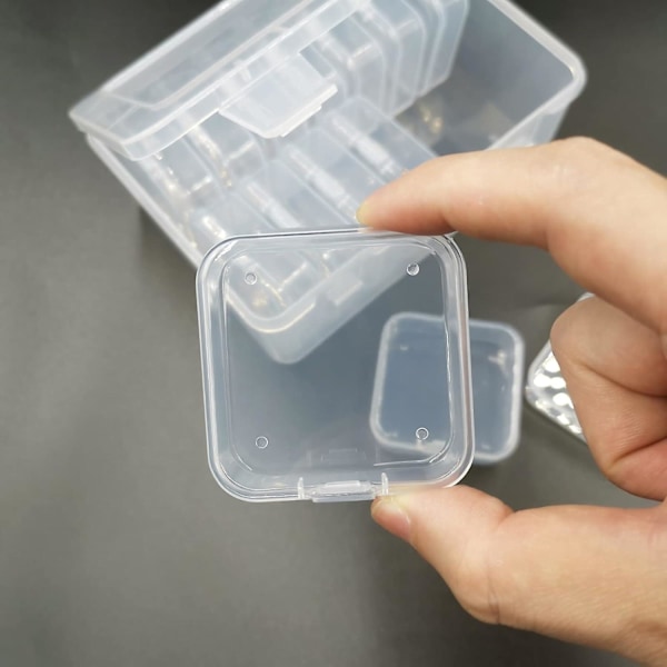 GDRHVFD | 14 stk. liten oppbevaringsboks med lokk, gjennomsiktig plastboks og 1 Gra [DB]