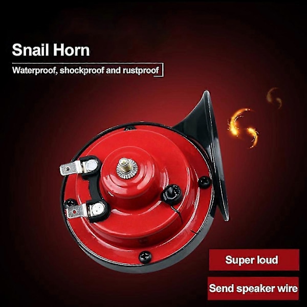 Super Horn 12v 300db Super Høj Horn Snegl Motorcykel Bil Lastbil Båd Tog [db] black
