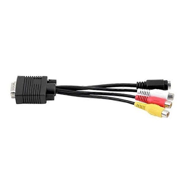 Universal VGA til Video TV Out S-Video AV og 3 RCA Hun Converter Kabel Adapter JIKAIX db