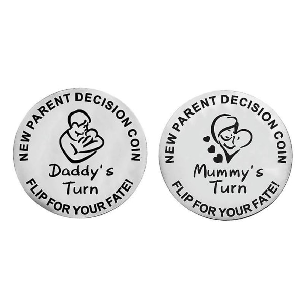 New Parents Decision Coin Gifts For Mom Dad Newborn Baby Gifts Flip Coin To Decide Funny Birthday Anniversary Stainless Steel