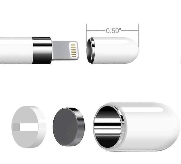 2 stk. Hvit iPencil Magnetisk Erstatningshette Beskytt Ladeport [db]