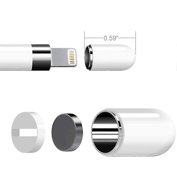2 Stycken Vit iPencil Magnetisk Ersättningskåpa Skyddar Laddningsport [db]