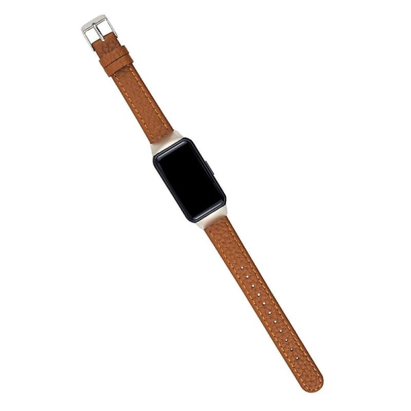 Myk klokkebånd i mykt kunstskinn, kompatibel med Huawei Band 6 og Honor Band 6 Brown