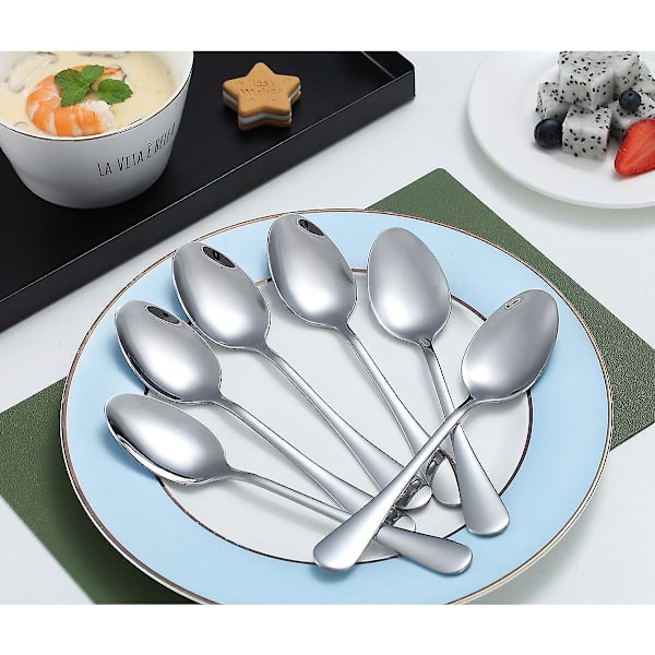 6 stk 14 cm teskjeer i rustfritt stål - teskjeer til dessert og kaffe