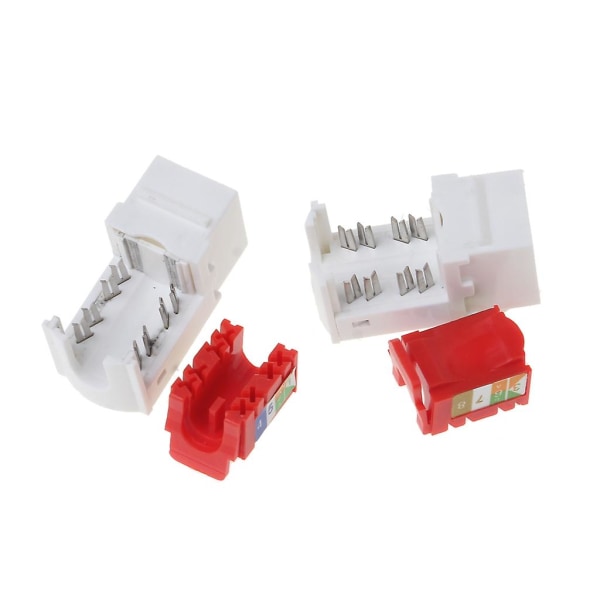 2 kpl Cat6 Rj45 työkaluton Keystone Ethernet-moduuli naarasliitin verkkoliitin [DB]