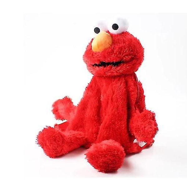 Rød 45cm Sesame Street Rygsæk Elmo Cookie Monster Big Bird Blød Plys Taske Fødselsdagsgave [DB]