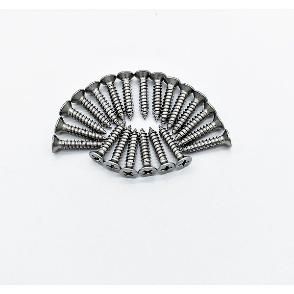 200 stk M4 rustfrie stål selvskruende skruer Phillips flatt hodeskrue Diy treskruer (100 stk M4 X 16mm, 100 stk M4 X 20mm)
