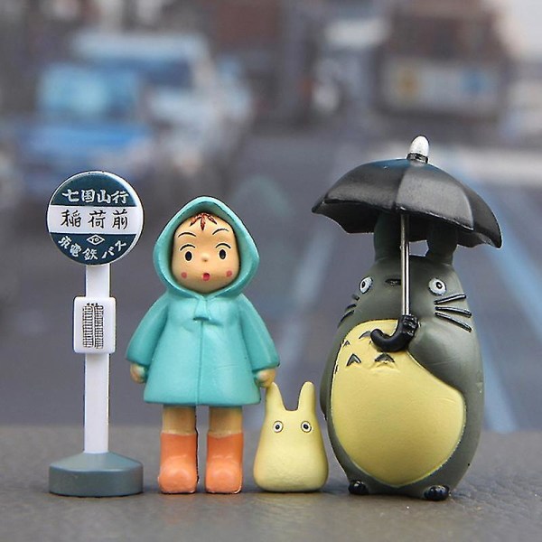 4 stk/pakke 3-5 cm Anime Min Nabo Totoro Actionfigur Leke Hayao Miyazaki Gave Db Blue