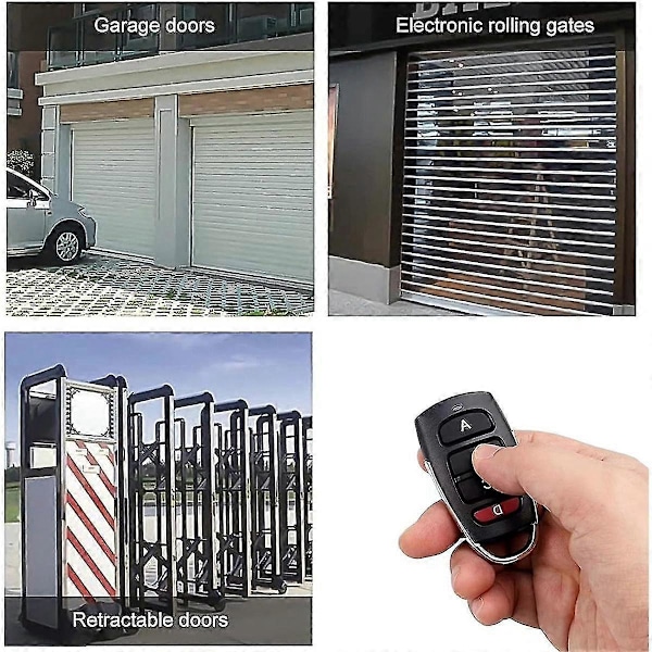 4 st Universal Duplicering Fjärrkontroll för Garageport, Fjärrkontroll för Grindar, Fjärrkontrollnyckel, Ersättningsfjärrkontroll för Garageport