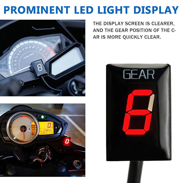 Motorcykeltillbehör LED 1-6 Växellägesindikator Växelfönstermätare db för Kawasaki Z1000 Z1000sx Z 1000 Sx 2010 2011 2012 2013 - 2016 Red