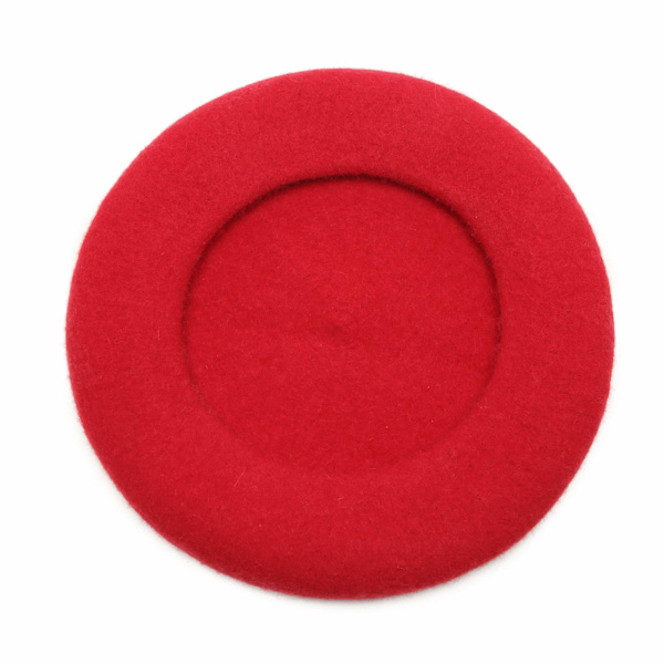 Dame Beret Fransk Stil Hue Hat Ensfarvet Vinter Varm Uld Blend Hat(rød)