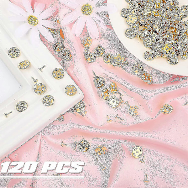 120 Par Butterfly Clutch Slipsnål Pins Baksida Kompatibel Med 8mm Långa Tomma Pins För Hantverkstillverkning (silver) [DB] Gold