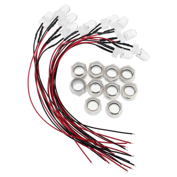 LED-lampe lysdiode for elektroniske prosjekter 10 stk med metallbase[DB]