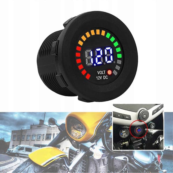 12V Motorcykel Bil LED Digital Voltmeter [DB]