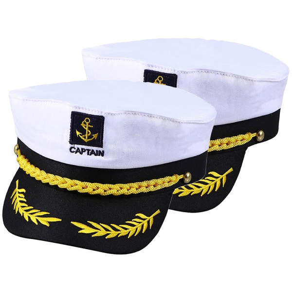 2 stk Kaptajn Hat Stage Performance Kostume Hat Fest Cosplay Navy Hat Kostume Fest Hat