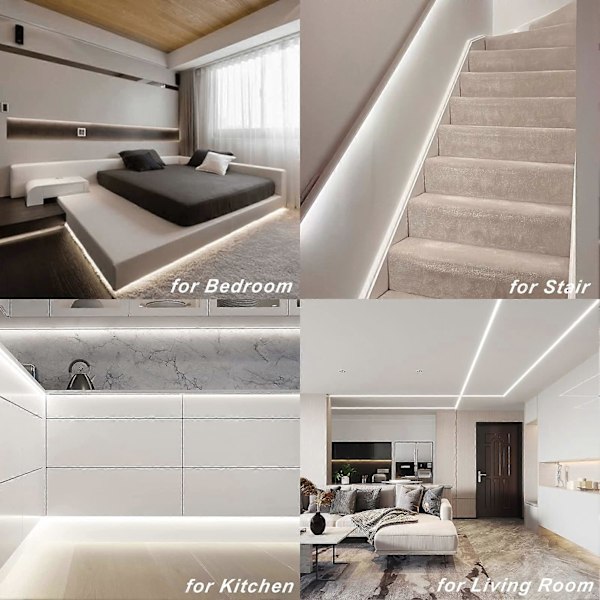 3m Batteri LED Strip Lys med Fjernbetjening, LED Lys Strip Vandtæt, 8 Modes, Dæmpbar, Timer, Selvklæbende (Kold Hvid) [DB]