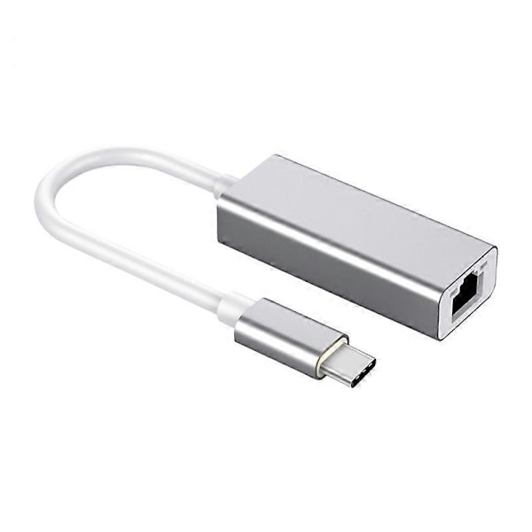 USB Ethernet-adapter USB C til 10/100 Ethernet LAN Nettverksadapter [Db] Silver