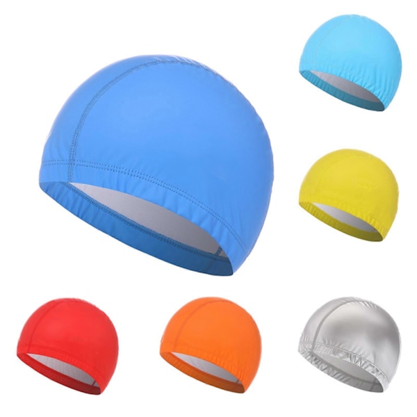 Kaesi Badmössa Anti-deformering Fint Utförande Konstläder Unisex Hög Elasticitet Badmössa för Dagligt [DB] Orange