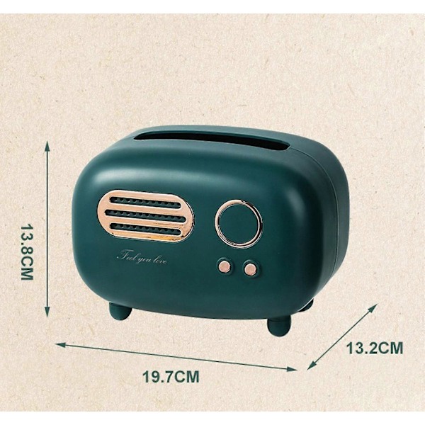 Retro Radioformad Servettbox Praktisk och Söt för Kök, Badrumsbänkar, Sovrumsbyråer, Nattduksbord, Skrivbord, Bord db