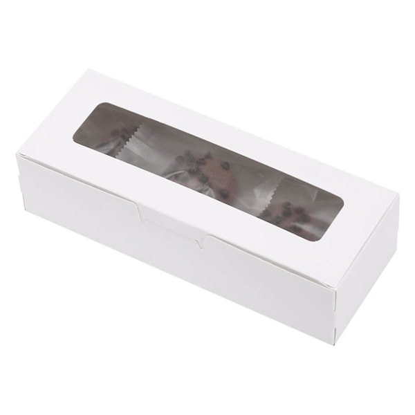 25 stykker Macaron-bokser med klart utstillingsvindu Macarons-beholder eller emballasjesett for sjokoladedesserter Kake A