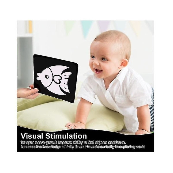 Svartvita baby flash-kort 20 st 40 bilder Baby sensoriska kort Visuell stimulering Leksaker för Ne Db