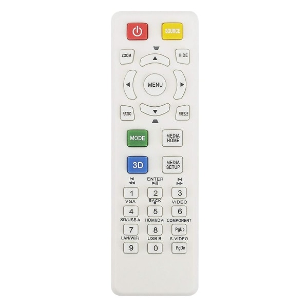 Ersättningsfjärrkontroll för projektor X115 X125h X135wh H6517abd D602 D622de145f Ev-s62 He-801k V31s [DB] White