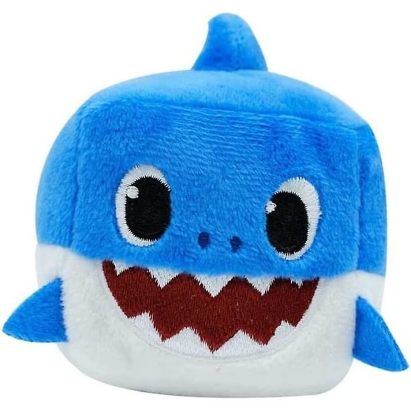 Baby Shark Song Cube,sjungande Daddy Shark Plysch, stoppade djurleksaker för småbarn [DB] blue