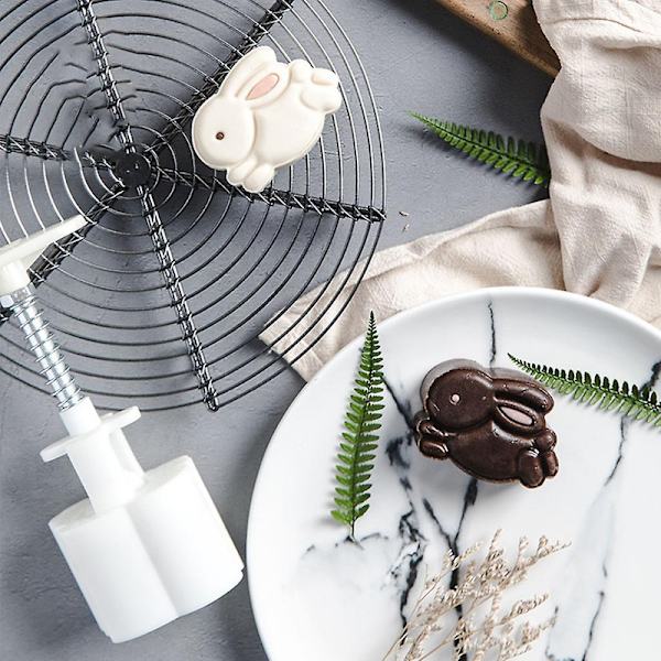 50g Kuukakku Muotti Keskisyksy Diy Käsin Painettava Jänis Keksileimasin Leivontatyökalu [DB]