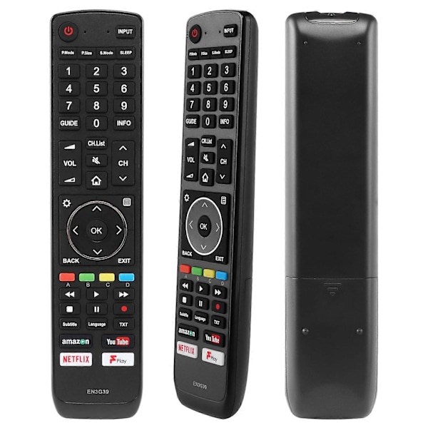 Fjernkontroll EN3G39 erstattet for Hisense Smart LED LCD 4K TV EN3D39 EN3H39 H49N5500 H49N5500UK H43A6200 H43A6200UK H50N5300 [DB]