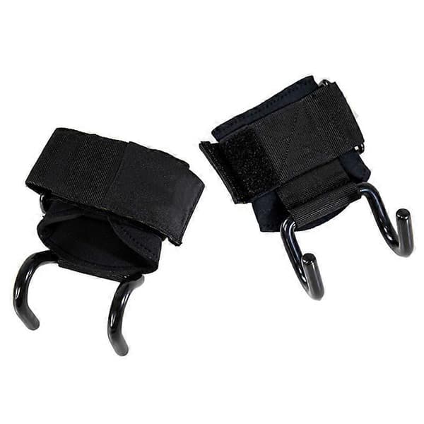 Tyngdlyftningskrokstång Kraftiga handledslindor Träning Pull-up Handflator Greppremmar [DB] Black Double Row Hook 2pcs
