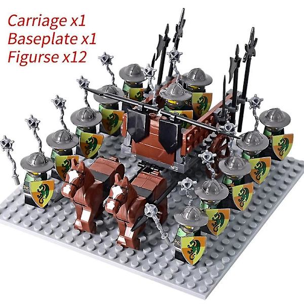 Mini actionfigurer af middelalderlige riddere, byggeklodser, romersk stridsvogn, vogn, soldat, krigshest, klodser, legetøj til børn, gave Db Set 26
