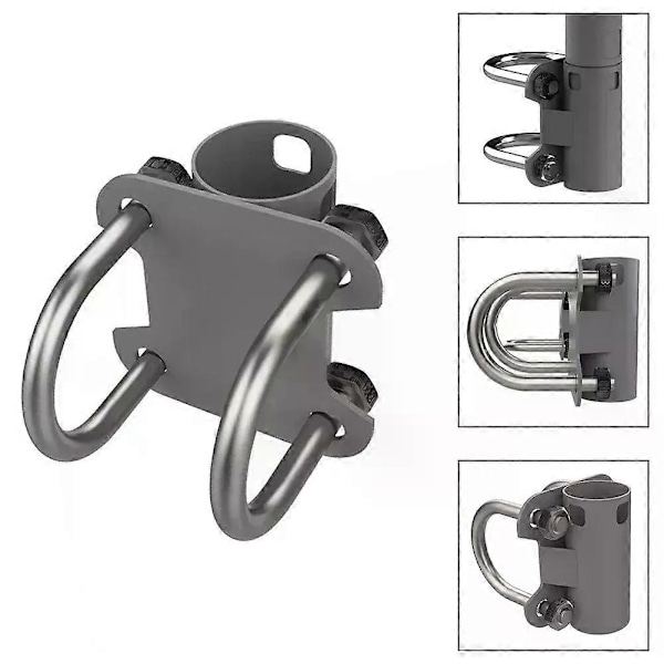 For StarLink V2 Feste 30-50mm Bøyleadapter Rustfritt Stål Antenneholder Brakett For Bobil Yacht Rekkverk Horisontal Stang [DB]