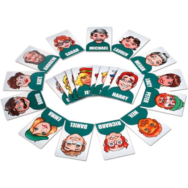 Gæt hvem Kortspil Sjovt familie gættespil Forældre-barn pædagogisk legetøj brætspil