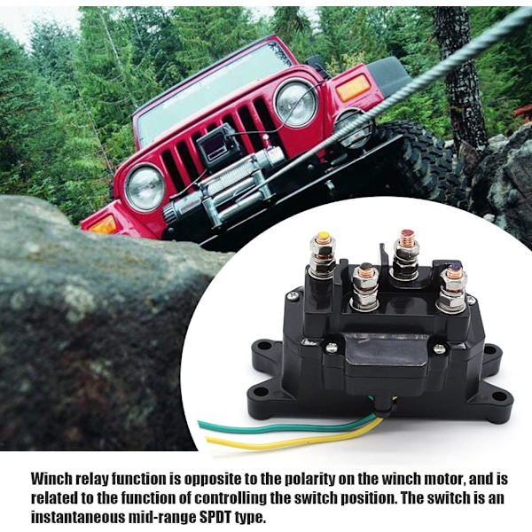 ATV Elektrisk Vinsch Relä Elektrisk Vinsch Kit Elektromagnetisk Relä (Svart)