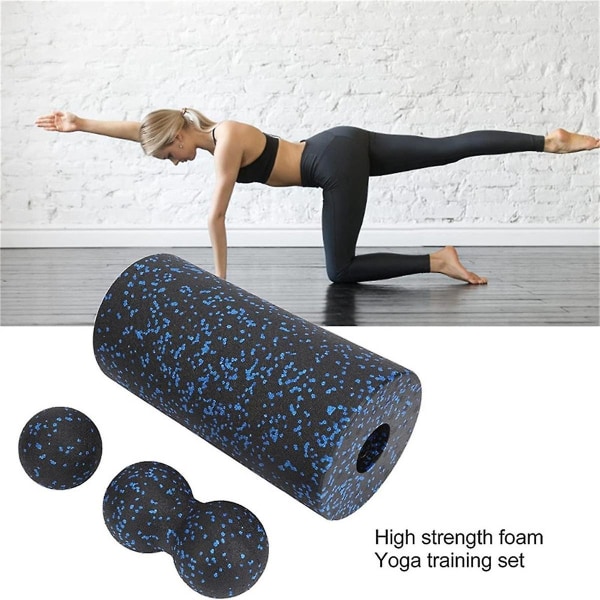 3 stk Yoga Roller Massage Peanut Ball Sæt Epp Fitness Foam Column til rygsmerter Dybt vævsstretchi