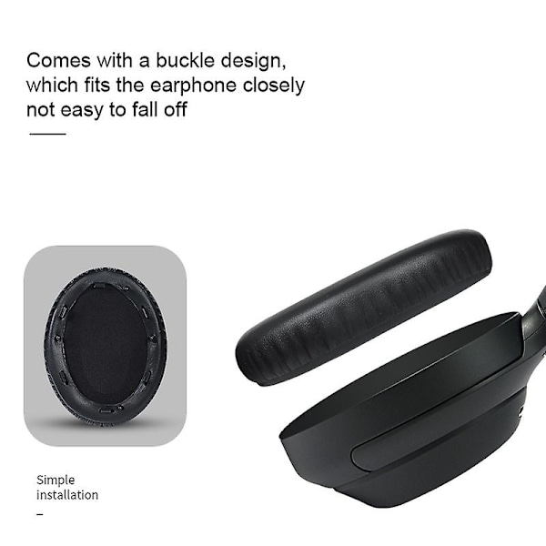 2 stk. ørepuder til Sony WH-1000XM4 WH-1000XM4 (Sort+Spænde) [DB]